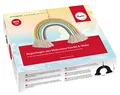 Rayher 55946999 Bastelpackung Makramee Regenbogen, Kordel und Wolle, ca. 25 x 20 cm, Regenbogen Dekoration