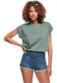 Urban Classics Damen T-Shirt Ladies Extended Shoulder Tee, T-Shirt mit überschnittenen Schultern, aus Baumwolle, erhältlich in vielen Farben, Paleleaf, XS
