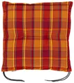 KETTtex Hockerauflage Hocker Florence/Bali 2136 50x50x6 cm orange-rot kariert KETTtex