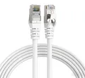 Elfcam Cat 7 Patchkabel 10 m Weiß, RJ45 Netzwerkkabel Rund S/FTP, 10 Gbit/s, 600 MHz, 100% Kupfer, LAN Kabel für Router, PC, Konsole, Glasfaser