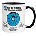 30 Geburtstag Männer Geschenk Tasse | 30 Jahre auf dem Tacho – Bitte schonend behandeln | Lustige Geschenk Geburtstagstasse mit Spruch 30. Geburtstag | 30ter Geburtstag - Geburtstagsgeschenk Mann