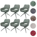 6er-Set Esszimmerstuhl HWC-N74, Stuhl drehbar Auto-Return Stoff Chenille 490g/m²