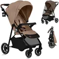 LIONELO EMMA ONE Buggy bis zu 22 kg von 6 m bis 4 Jahre Schwenkbare 360 Räder° Vollfederung Einhändig klappbar Verstellbare Rückenlehne und Fußstütze XXL-Verdeck UPF50+