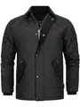 Indicode Herren INAldos Steppjacke mit Cordkragen und Rautensteppung | Daunenjacke für Männer Black, M