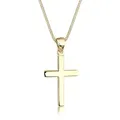 Elli Kette mit Anhänger Kreuz Symbol Religion Schmuck Geschenk 925 Silber, Kreuz goldfarben 45