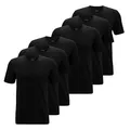 BOSS Herren Classic T-Shirts Kurzarm Shirts Pure Cotton Crew-Neck 6er Pack, Farbe:Schwarz, Artikel:-001 Black, Größe:2XL
