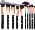 Pinselset Makeup Start Makers 10 Stück Professionelle Make Up Pinsel Set Schwarzer Marmor Kosmetik Pinselset Puder Foundation Lidschatten Concealer Eyeshadow Schmink Pinsel (A)