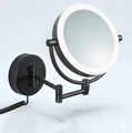 Libaro LED Kosmetikspiegel Modena Vergrößerungsspiegel (5x / 10x) 360° Schminkspiegel mit Wandmontage Dimmer schwarz