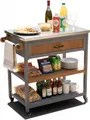 Coemo Servierwagen Grillstation James S Grau Kücheninsel Holz, auf Rollen 82 x 53 x 92 cm