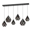 EGLO Hängelampe Carlton 1, Esstisch Pendelleuchte 6-flammig, Esszimmerlampe aus Metall in Schwarz und Kupfer, Hängeleuchte mit E27 Fassung