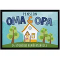 SpecialMe® Fußmatte Geschenk Pension Oma und Opa Großeltern Geschenkidee Weihnachten rutschfest & waschbar Blau 60x40cm