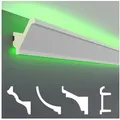 Hexim Eckprofil LED-15 (LED Stuckleisten - Indirekte Beleuchtung, Deckenleisten aus PU, leicht & lichtundurchlässig - 1 Stück / 2 Meter) LED-15 / 80x80