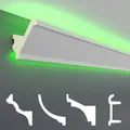 HEXIM LED Stuckleisten Sparpakete - Indirekte Beleuchtung mit Deckenleisten aus PU, leicht & lichtundurchlässig- (2m LED-15) Stuckprofil Profil