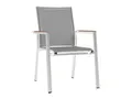 Zebra Fly Sessel Aluminium white mit Armlehnen aus Teakholz 4025806062409