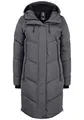 OXMO OXJuna Damen Wintermantel Parka Mantel mit Kapuze Gummizug Reißverschlusstaschen Seiten-Reißverschlüsse Regular fit, Größe:S, Farbe:Iron Gate (193910)