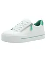 Jana Damen Plateau Sneaker mit Reißverschluss Vegan, Weiß (White/Green), 41 EU