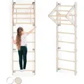 MAMOI® Klettergerüst Indoor, Sprossenwand für kinderzimmer, Kletterwand und spielgeräte, Turngeräte mit Klimmzugstange für drinnen, Sportger... - Weiß