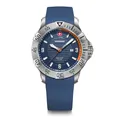 WENGER Herren Armbanduhr Seaforce, Ø 43 mm, Swiss Made, Analog Quarz, Wasserdicht bis 200 m, Silikon-Armband, Blau, 01.0641.140