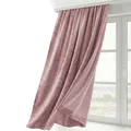 BEAUTEX Samt Vorhang Kräuselband U-Band Gardine Velvet abdunkelnd und Blickdicht, 140x225 cm (Breite 140 cm, Höhe 225 cm, Rosa)