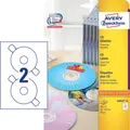 AVERY CD-Etiketten mit breiter Bohrung - Ø 117 mm - 2 et/Blatt -