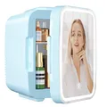 Mini Kühlschrank, SkincareKühlschrank mit LEDLichtspiegel, 4LiterKleinkühlsch...