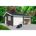 LASITA MAJA Blockgarage "Falkland", BxT: 628,6 x 635 cm (Außenmaß), Holz - grau