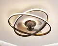 Deckenventilator mit LED Beleuchtung Deckenlampe Ventilator 3343schwarz Ø 50cm 96W mit Fernbedienung Lichtfarbe/Helligkeit einstellbar dimmbar LED Deckenleuchte fan ceiling light (fan 3343 black)