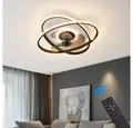 Eurohandisplay LED Pendelleuchte LED Beleuchtung mit Deckenventilator Deckenleuchte mit Fernbedienung, 3343N schwarz, Lichtfarbe- und Helligkeit stufenlos einstellbar