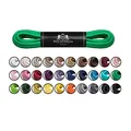 Mount Swiss Luxury Schuhbänder I Wasserabweisende und reißfeste Schnürsenkel rund ø 2-3 mm aus feiner Baumwolle/gewachst Farbe: Green, Länge: 60 cm