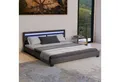 Juskys Polsterbett Paris, 180x200 cm, bunte LED-Beleuchtung, Kunstleder, weiches Kopfteil