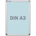 Franken Plakatrahmen DIN A3, 25 mm Rahmenprofil silbereloxierter Aluminium-Klapprahmen, Kunststoffecken (A3) (BS0702)