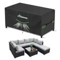 BEEWAY Gartenmöbel Abdeckung Wasserdicht V2.0 300x250x102cm, Schutzhülle Abdeckplane für Gartentische Terrassenmöbel Möbelsets - 420D Oxford Gewebe, Anti-UV, Winterfest