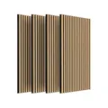 IZODEKOR 3D Wandpaneele Holz Schalldämmung, Schallabsorber Akustikpaneele Holz, Wanddeko Wohnzimmer, Wandverkleidung innen, Schallschutz | 4er Set, Natürlich
