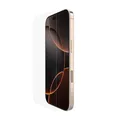 Belkin ScreenForce InvisiGlass Schutzfolie iPhone17 + iPhone 16 Pro, Kratzfest, Displayschutzfolie mit Positionierungsschale, Blasenfreie Anbringung, Glasschutz, Recyceltes Glas