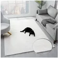 Vimoda Teppich Boho Design Unifarbe Hoch-Tief-Effekt, Rechteckig, Höhe: 6 mm, Teppich 3D Hoch-Tief-Effekt Modern für Esszimmer, Flur & Schlafzimmer weiß Rechteckig | 200 cm x 290 cm x 6 mm