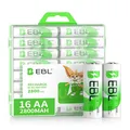 EBL Akku AA 2800mAh 16 Stück wiederaufladbar hohe