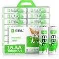 EBL Akku AA 2800mAh 16 Stück Wiederaufladbar Hohe