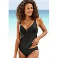 Tankini-Top S.OLIVER "Rome", Damen, Gr. 36, Cup A/B, schwarz, Polyamid, unifarben, Bikini-Oberteile, in verschiedenen Unifarben