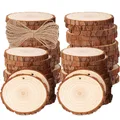 50 Stück Holzscheiben, Rund 45cm Holz Log Scheiben Kit mit Loch Unvollendete ...