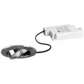Brumberg 39363153 BB03 LED-Einbaustrahlerset 230 V AC, 6 W, 38°, 630 lm, 3.000 K, rund, schwenkbar, Phasenabschnitt dimmbar, nickel matt