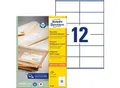 Avery® Zweckform Etiketten LR3424, A4, universell, permanenthaftend, druckergeeignet, Recycling-Papier, rechteckig, naturweiß, 1200 Stück auf 100 Bogen