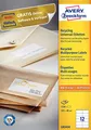 AVERY Zweckform LR3424 Etiketten (1.200 Adressaufkleber, 105x48mm auf A4, 100% recyceltes Altpapier, bedruckbare Adressetiketten, selbstklebende Klebeetiketten) 100 Blatt weiß (Recycling)