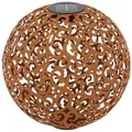 Dehner LED Solarleuchte Solarkugel Lagos, Ø 30/40 cm, Metall, Warmweiß, Kugel mit LED-Licht, Solar betrieben, 8 Stunden Leuchtdauer braun Ø 40 cm x 40 cm