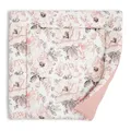 Wickelauflage Wickelunterlage aus Baumwolle 75x72 cm - Weich und waschbar Wickelunterlage für Babys Wickelmatte aus Stoff für Wickeltisch Wickelkommode oder Waschmaschine 75 x 72 Wilde Rose