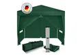 Kronenburg Partyzelt Faltpavillon 2x2 m wasserdicht - Partyzelt stabil, UV-Schutz 50+, mit 4 Seitenteilen, Wetterfester Schutz, Leichter Aufbau, Inklusive Tragetasche & Zubehör