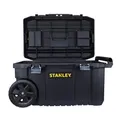 STANLEY Montagebox Werkzeugbox/Werkzeugkoffer leer Werkzeugkasten - Werkzeugkiste (50 L, Metallverschlüsse, Teleskopgriff, stabile Räder für schwere Last und leichten Transport) STST1-80150