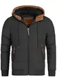 Indicode Herren Adeline Winterjacke m. Kapuze (Teddyfutter) |Steppjacke Herrenjacke Black, XL