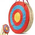 VEVOR 508 mm Zielscheibe Bogenschie_en, Handgefertigtes Strohbogenziel für Recurvebogen Compoundbogen oder Langbogen, Traditionelles Bogenpfeilziel