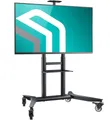 ONKRON TV-Ständer 55-90 Zoll, bis 90 kg, VESA 200x200-800x600, TS1871-B, (bis 90,00 Zoll, rollbar, höhenverstellbar, mit AV Ablage, Kabelmanagement)