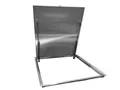 Schachtabdeckung EDELSTAHL 500x500x25 Gullideckel Revisionsklappe + 2 Stoßdämpfer